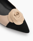 Floral-Decor-Pointed-Toe-Slip-on-flat-Ballet-loafers