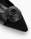 Floral-Decor-Pointed-Toe-Slip-on-flat-Ballet-loafers