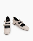 Double-Ankle-Strap-Mary-Jane-Square-Toe-Patent-Mid-Chunky-Heel-Pumps