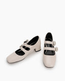 Double-Ankle-Strap-Mary-Jane-Square-Toe-Patent-Mid-Chunky-Heel-Pumps