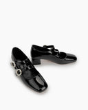 Double-Ankle-Strap-Mary-Jane-Square-Toe-Patent-Mid-Chunky-Heel-Pumps