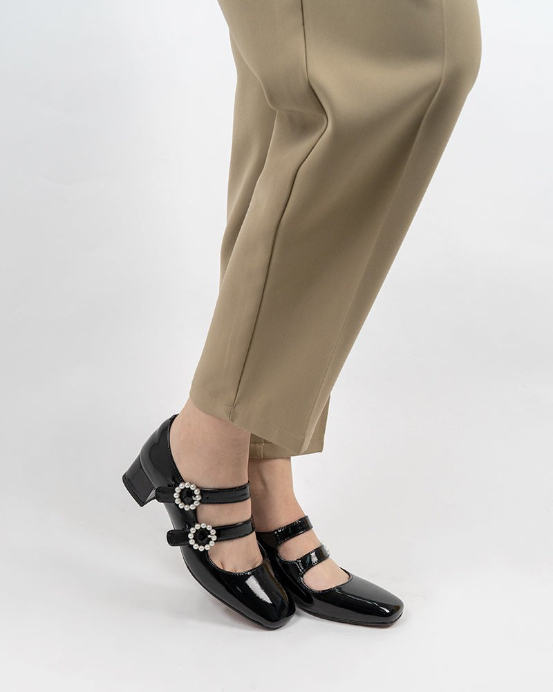 Double-Ankle-Strap-Mary-Jane-Square-Toe-Patent-Mid-Chunky-Heel-Pumps