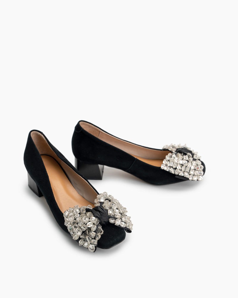 Rhinestone Bow Heels Rhinestone Low Heels Pumps Silver Low Heel Dress Shoes Women's Silver Low Heel Rhinestone Bow Heels Rhinestone Low Heels Pumps Silver Low Heel Dress Shoes Women's Silver Low Heel