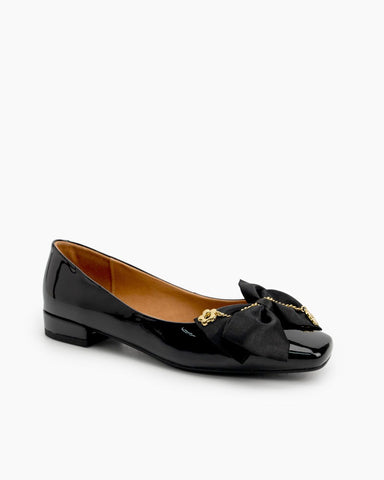 Chain-Bowknot-Decor-Chunky-Heel-Flat-Loafers