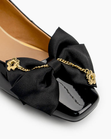 Chain-Bowknot-Decor-Chunky-Heel-Flat-Loafers