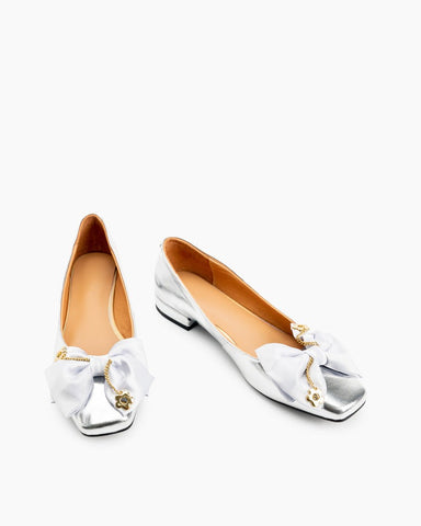 Chain-Bowknot-Decor-Chunky-Heel-Flat-Loafers