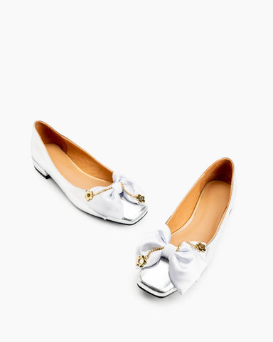 Chain-Bowknot-Decor-Chunky-Heel-Flat-Loafers