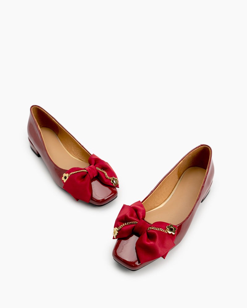 Chain-Bowknot-Decor-Chunky-Heel-Flat-Loafers