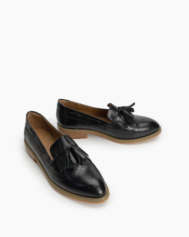 Pointed-Toe-Comfortable-Slip-On-Wingtip-Oxfords-Tassel-Leather-Loafers