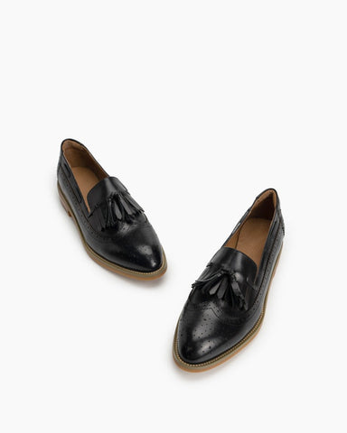 Pointed-Toe-Comfortable-Slip-On-Wingtip-Oxfords-Tassel-Leather-Loafers