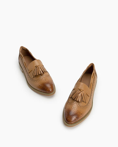 Pointed-Toe-Comfortable-Slip-On-Wingtip-Oxfords-Tassel-Leather-Loafers