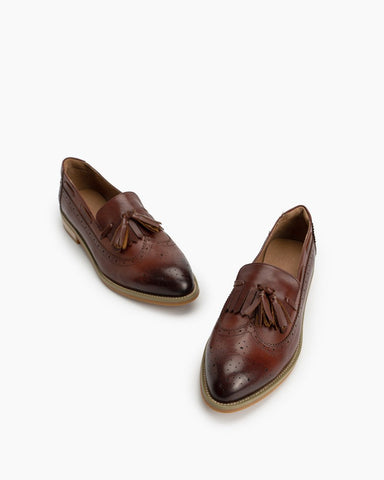 Pointed-Toe-Comfortable-Slip-On-Wingtip-Oxfords-Tassel-Leather-Loafers