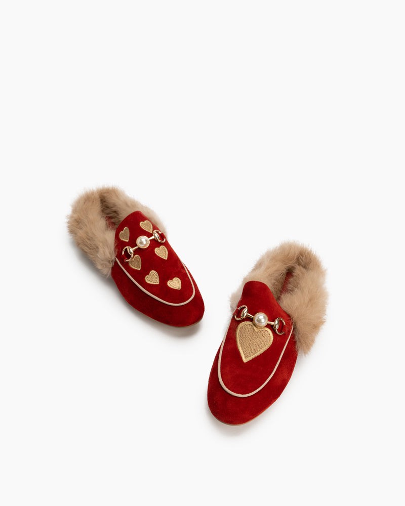 Pearl-Buckle-Love-Plush-Fur-Flat-Mules