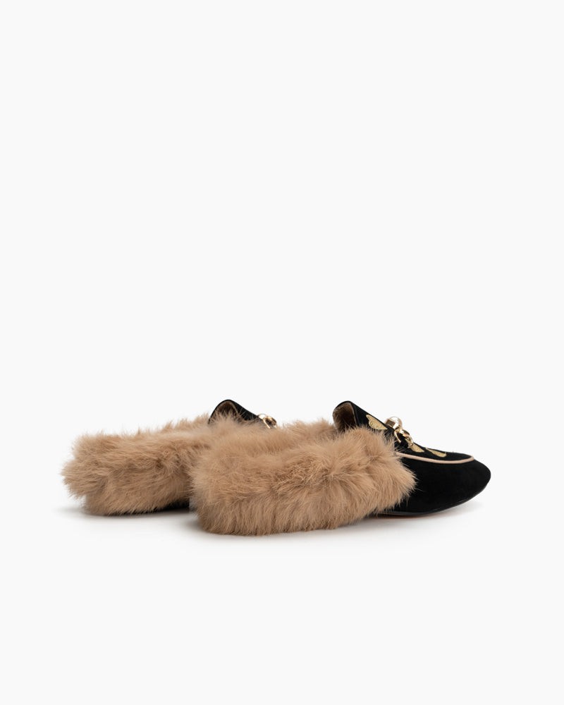 Pearl-Buckle-Love-Plush-Fur-Flat-Mules