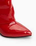 Pointed-Toe-Stiletto-Patent-Leather-Pull-On Boots-fold-over-Knee-high 