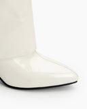 Pointed-Toe-Stiletto-Patent-Leather-Pull-On Boots-fold-over-Knee-high 