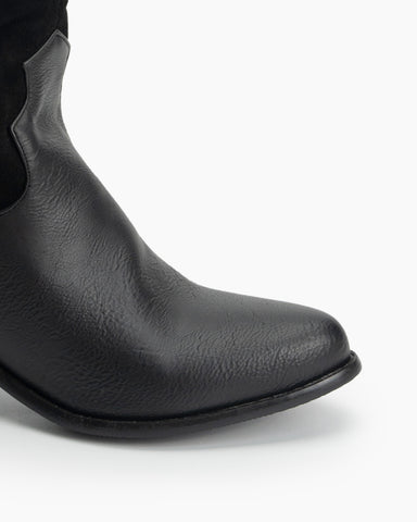 Wide Calf Pointed Toe Suede Knee High Western Boots