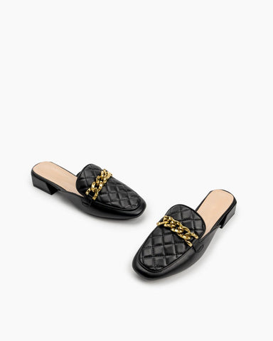 Braided-Embossed-Slides-Backless-Loafers-Flat-Mules