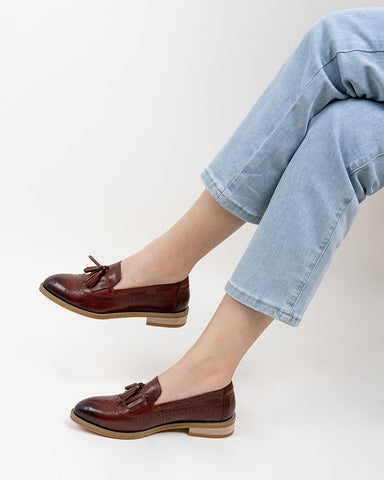 Pointed-Toe-Comfortable-Slip-On-Wingtip-Oxfords-Tassel-Leather-Loafers