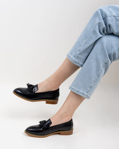 Pointed-Toe-Comfortable-Slip-On-Wingtip-Oxfords-Tassel-Leather-Loafers