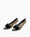 Bow-Knot-Pointed-Toe-Stiletto-Kitten-Heel-Leather-Pumps