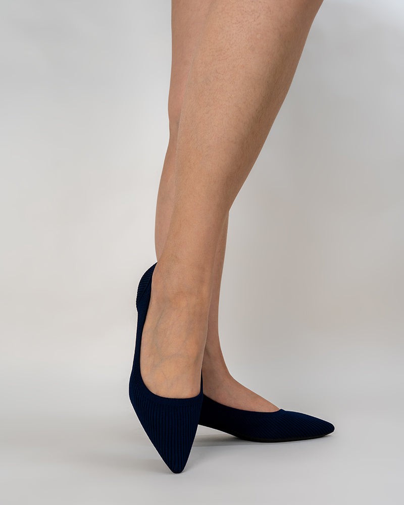 Pointed-Toe-Solid-Color-Striped-Kitten-Heels