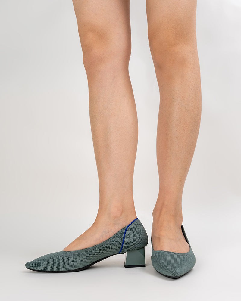 Contrast-Knit-Piping-Pointed-Toe-Ballet-Chunky-Heels