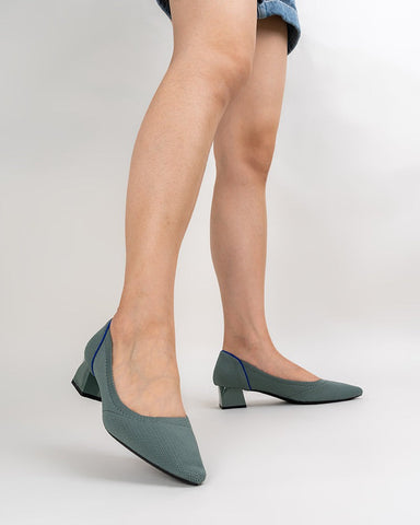 Contrast-Knit-Piping-Pointed-Toe-Ballet-Chunky-Heels