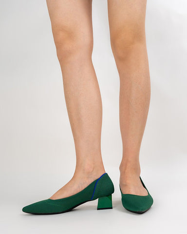 Contrast-Knit-Piping-Pointed-Toe-Ballet-Chunky-Heels