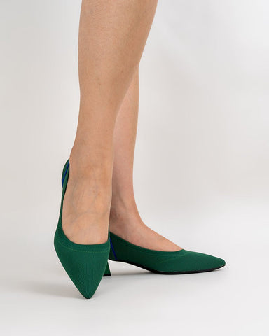 Contrast-Knit-Piping-Pointed-Toe-Ballet-Chunky-Heels