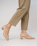 Pearl-Bow-Slip-On-Block-Low-Heel-Pumps-Wedge 