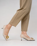 Metal-Buckle-Pointed-Toe-Middle-Heel-Pumps