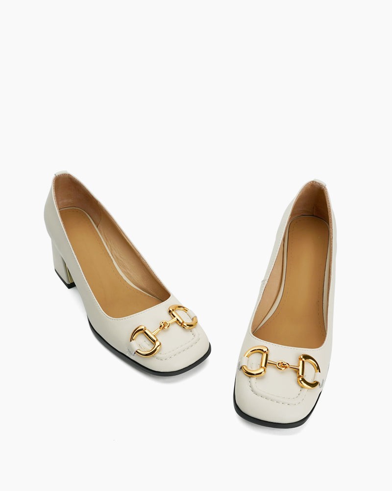 Horsebit-Classic-Thick-Heel-Shallow-Mouth-Leather-Sandals-Loafers