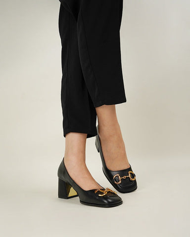 Horsebit-Classic-Thick-Heel-Shallow-Mouth-Leather-Sandals-Loafers
