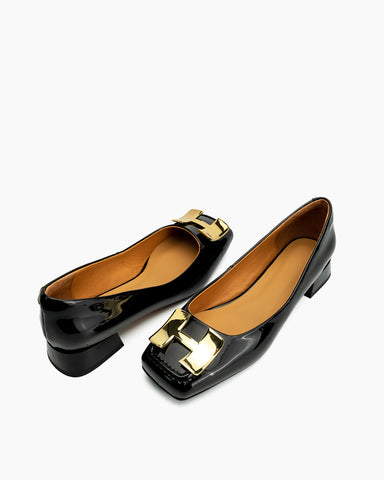 H-Metal-Casual-Square-Toe-Leather-Penny-Flat-Loafers
