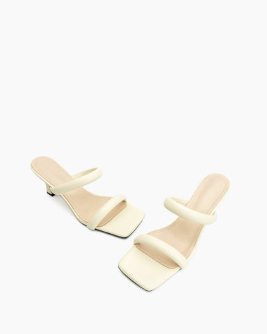 Two Strap Open-Toe Strap Pumps Sandals