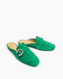 Rhinestone-Buckle-Minimalist-Suede-FLat-Mules