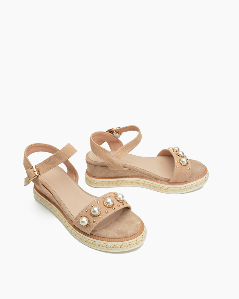 Faux-Pearl-Decor-Ankle-Strap-Platform-Wedge-Leather-Sandals