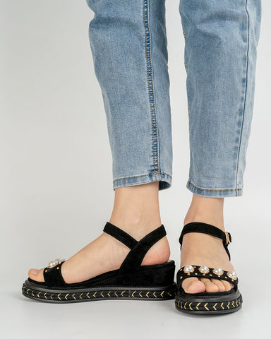 Faux-Pearl-Decor-Ankle-Strap-Platform-Wedge-Leather-Sandals