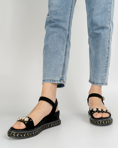 Faux-Pearl-Decor-Ankle-Strap-Platform-Wedge-Leather-Sandals