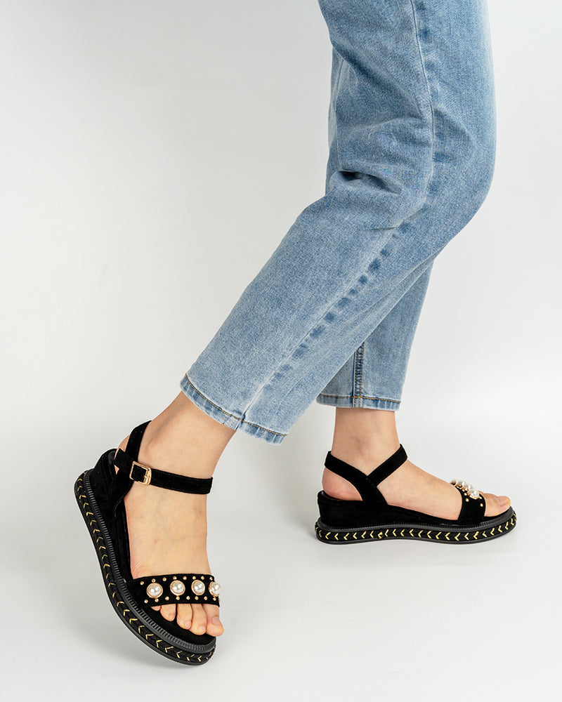 Faux-Pearl-Decor-Ankle-Strap-Platform-Wedge-Leather-Sandals
