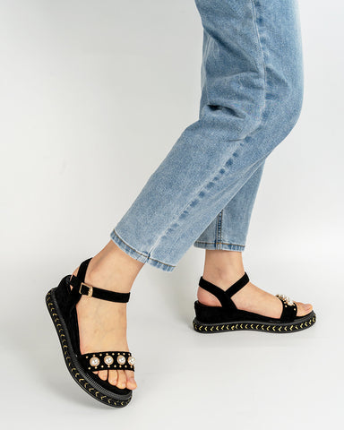 Faux-Pearl-Decor-Ankle-Strap-Platform-Wedge-Leather-Sandals
