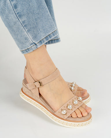Faux-Pearl-Decor-Ankle-Strap-Platform-Wedge-Leather-Sandals
