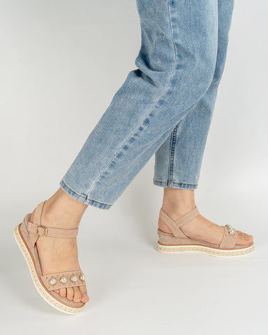 Faux-Pearl-Decor-Ankle-Strap-Platform-Wedge-Leather-Sandals