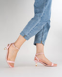 Thin Strap Pearl Decor Sandals