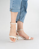Thin Strap Pearl Decor Sandals