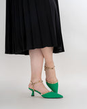 Lychee-Pattern-Rivet-Decor-Ankle-Strap-Slingback-Sandals-Pointed-Toe-Kitten-heel