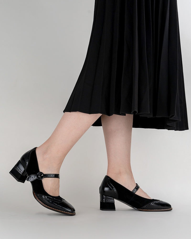 Mary Jane Platform Mid Heel Oxfords Dress Shoes Black / US 7 Mary Jane Platform Mid Heel Oxfords Dress Shoes Black / US 7