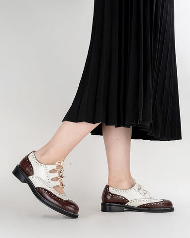 Lace-up-Wingtip-Perforated-Leather-Oxfords-Loafers