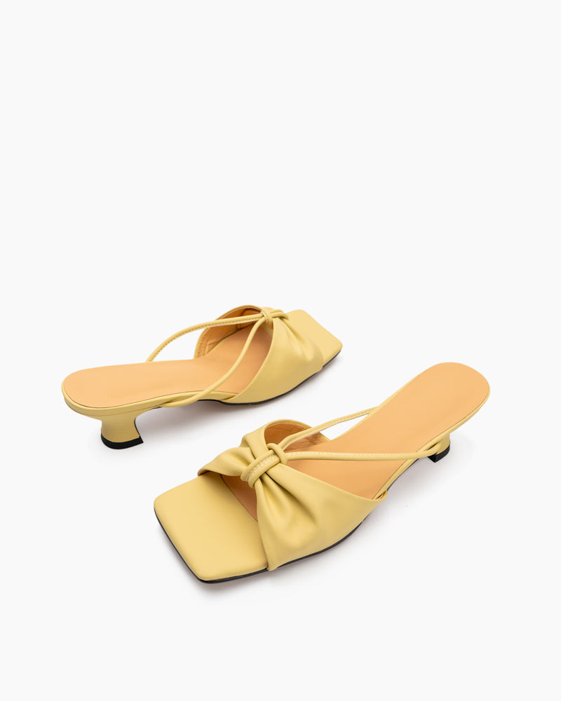 Square Open Toe Bow Knot Strap Sandals